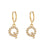 Minimalist Letter Number Text Stainless Steel 18K Gold Plated Earrings