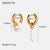 IG Style Ellipse Stainless Steel 18K Gold Plated Earrings