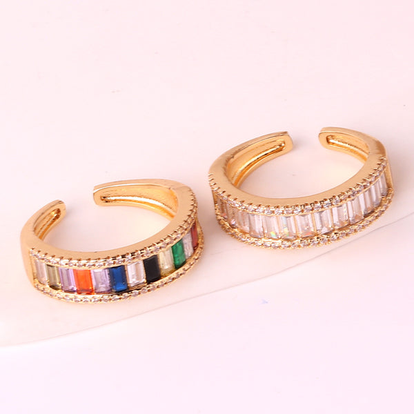 Women Round Geometric Copper Electroplating Rings