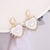 Women Heart Alloy Oil Dripping Earrings