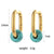 Fashion Round Circle Geometric Stainless Steel 18K Gold Plated Earrings