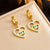 Fashion Heart Titanium Steel Electroplating Earrings