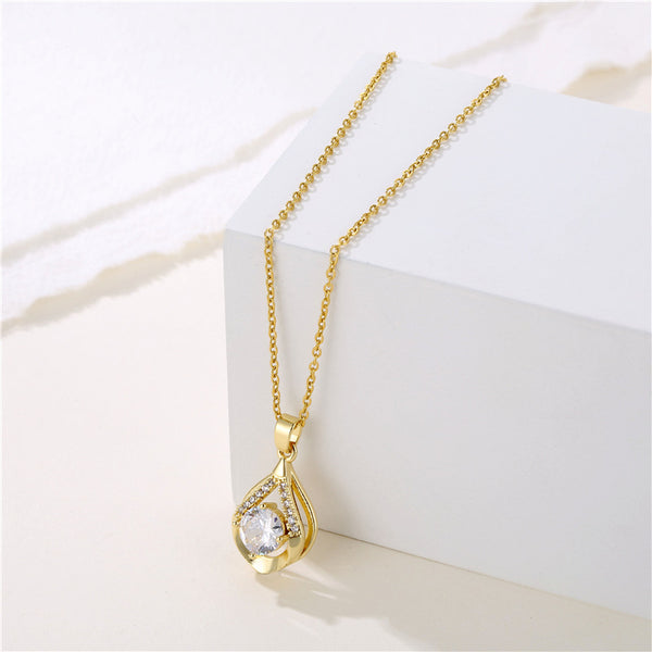 Women Minimalist Geometric Metal Heart Stainless Steel Electroplating Necklaces