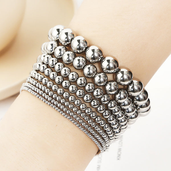 Expressive Women Round Geometric Stainless Steel Polishing Bracelets