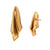 Fashion Fan-Shape Heart Leaf Bowknot Stainless Steel 18K Gold Plated Stud Earrings