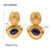 IG Style Ellipse Geometric Stainless Steel 18K Gold Plated Earrings