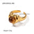 Women IG Style Heart Geometric Stainless Steel 18K Gold Plated Rings