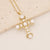 Fashion Cross Copper Zircon Inlay Pendants