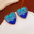 Luxurious Heart Geometric Alloy Electroplating Earrings