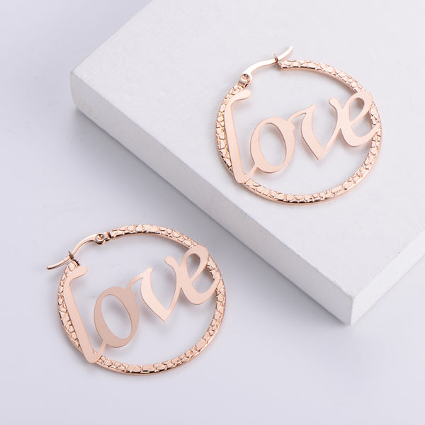 Women Korean Cartoon Crown Grid Number Text Letter Stainless Steel Electroplating Earrings