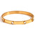 Fashion Quadrilateral Circle Stainless Steel 18K Gold Plated Bangles