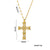 Moderate Luxury Cross Geometric Titanium Steel 18K Gold Plated Necklaces