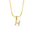 Fashion Stripe Number Text Letter Stainless Steel 18K Gold Plated Necklaces