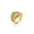 Women Fashion Stripe Geometric Stainless Steel 18K Gold Plated Rings