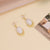 Women Retro Vintage Pearl Geometric Heart Alloy Electroplating Stud Earrings