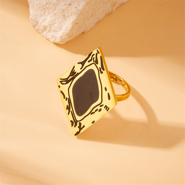 Fashion Square Rhombus Stainless Steel Electroplating Rings