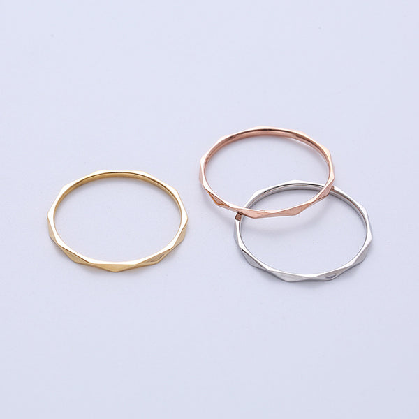 Women IG Style Wave Crown Stainless Steel Electroplating Rings