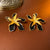 Mid-century Modern Flower Flower Alloy Oil Dripping Earrings