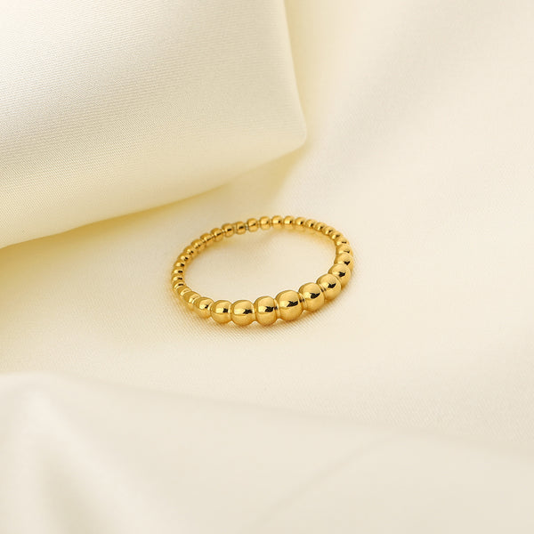 Women IG Style Polka Dot Geometric Stainless Steel 18K Gold Plated Rings