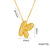 Letter Text Number Titanium Steel 18K Gold Plated Necklaces