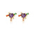 Luxurious Heart Amur adonis Geometric Copper Zircon Inlay Earrings