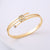 Moderate Luxury Circle Stainless Steel Diamond Inlay Bangles