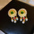 Luxurious Flower Geometric Flower Alloy Electroplating Earrings