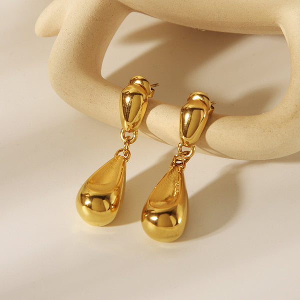 IG Style Droplet Geometric Stainless Steel Electroplating Earrings