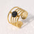 Open Ring Stripe Geometric Stainless Steel Electroplating Rings