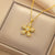 Moderate Luxury Flower Titanium Steel Diamond Inlay Necklaces