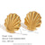 Fashion Shell Geometric Stainless Steel 18K Gold Plated Stud Earrings