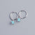 925 Sterling Silver Minimalist Petal Flower Silver Diamond Inlay Stud Earrings