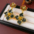 Medieval Flower Flower Alloy Oil Dripping Earrings