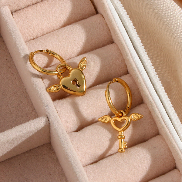 Fashion Geometric Stainless Steel 18K Gold Plated Earrings