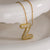 Letter Text Number Stainless Steel 18K Gold Plated Pendant