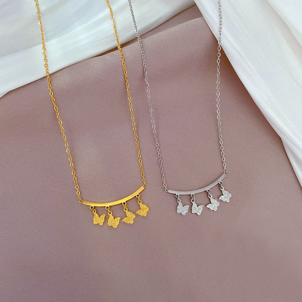 Women Cartoon Gourd Lily Of The Valley Little Daisy Flower Petal Leaf Geometric Titanium Steel Electroplating Necklaces