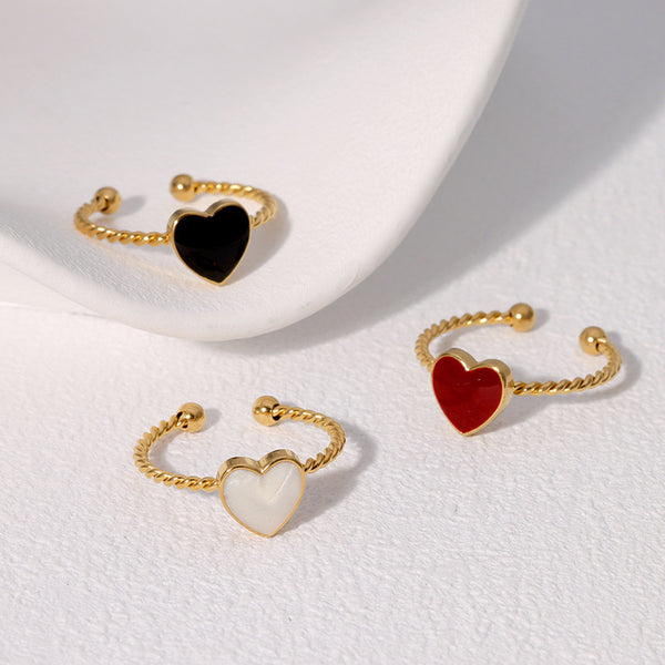 Cute Heart Heart Stainless Steel Electroplating Rings