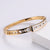 Fashion Women Stripe Metal Diamond Fruit Stainless Steel Bangles