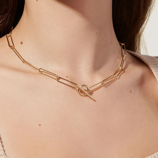 IG Style Chain Geometric Stainless Steel 18K Gold Plated Necklaces