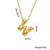 Letter Text Number Titanium Steel 18K Gold Plated Necklaces