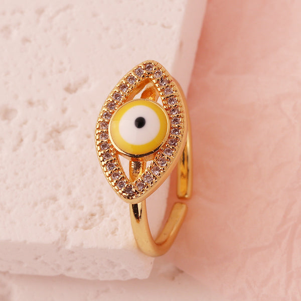 IG Style Women Eye Geometric Copper Electroplating Rings