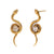 Fashion Snake Geometric Chinese Zodiac Animal Stainless Steel Electroplating Stud Earrings