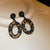 Luxurious Circle Round Geometric Alloy Oil Dripping Earrings