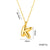 Letter Text Number Titanium Steel 18K Gold Plated Necklaces