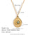 Fashion Circle Square Geometric Stainless Steel 18K Gold Plated Necklaces