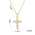 Moderate Luxury Cross Geometric Titanium Steel 18K Gold Plated Necklaces