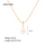 IG Style Pearl Geometric Titanium Steel 18K Gold Plated Necklaces