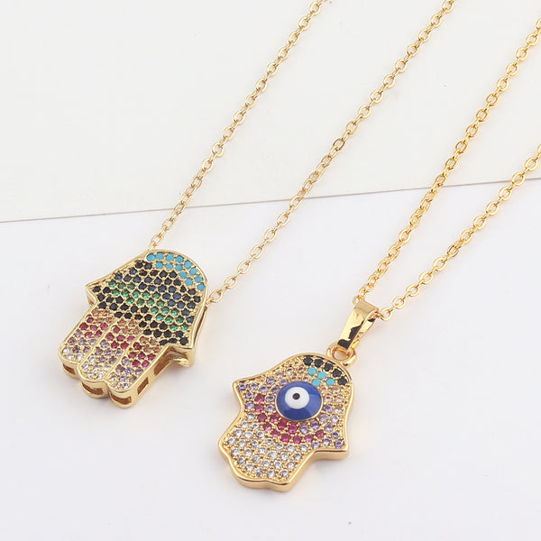 Women Metal Palm Gold Plated Copper Pendants