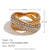 Fashion Niche Stripe Round Circle Geometric Stainless Steel 18K Gold Plated Rings