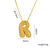 Letter Text Number Titanium Steel 18K Gold Plated Necklaces